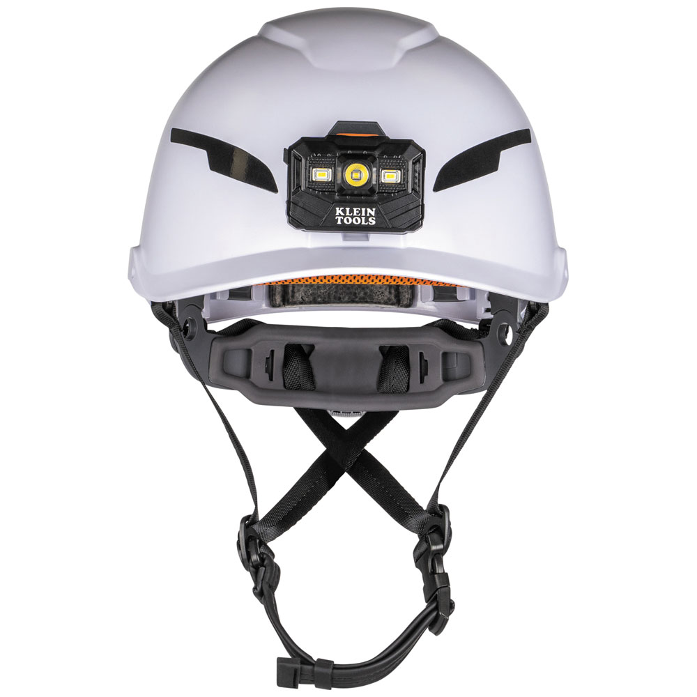 Klein Tools Type-2 Non-Vented Class E Safety Helmet with Rechargeable Headlamp from Columbia Safety