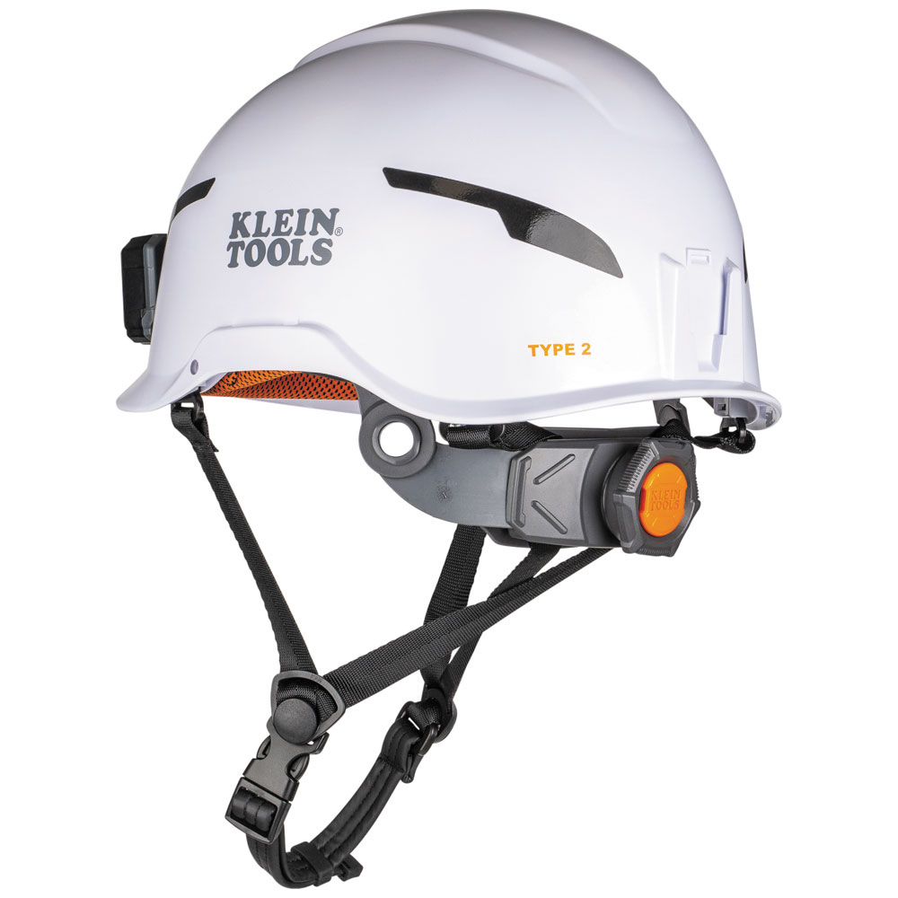 Klein Tools Type-2 Non-Vented Class E Safety Helmet with Rechargeable Headlamp from Columbia Safety