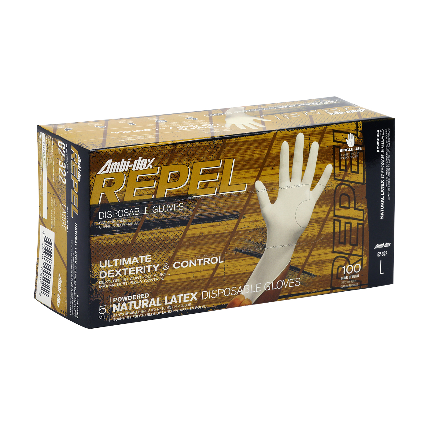 Ambidex Repel 5 Mil Disposable Powdered Latex Glove (100 Pack)
