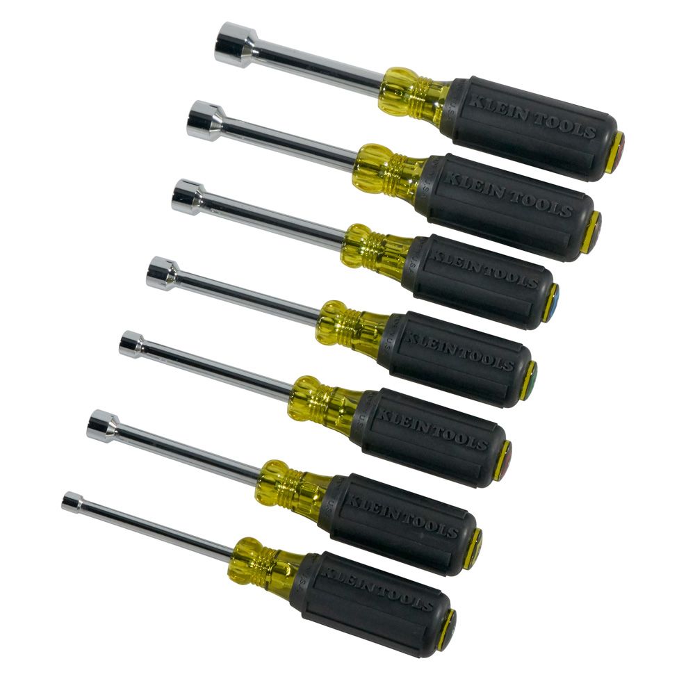 Klein Tools 631 7 Piece Cushion-Grip Nut-Driver Set with 3 Inch Shanks from Columbia Safety