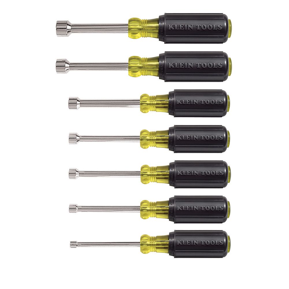 Klein Tools 631 7 Piece Cushion-Grip Nut-Driver Set with 3 Inch Shanks from Columbia Safety
