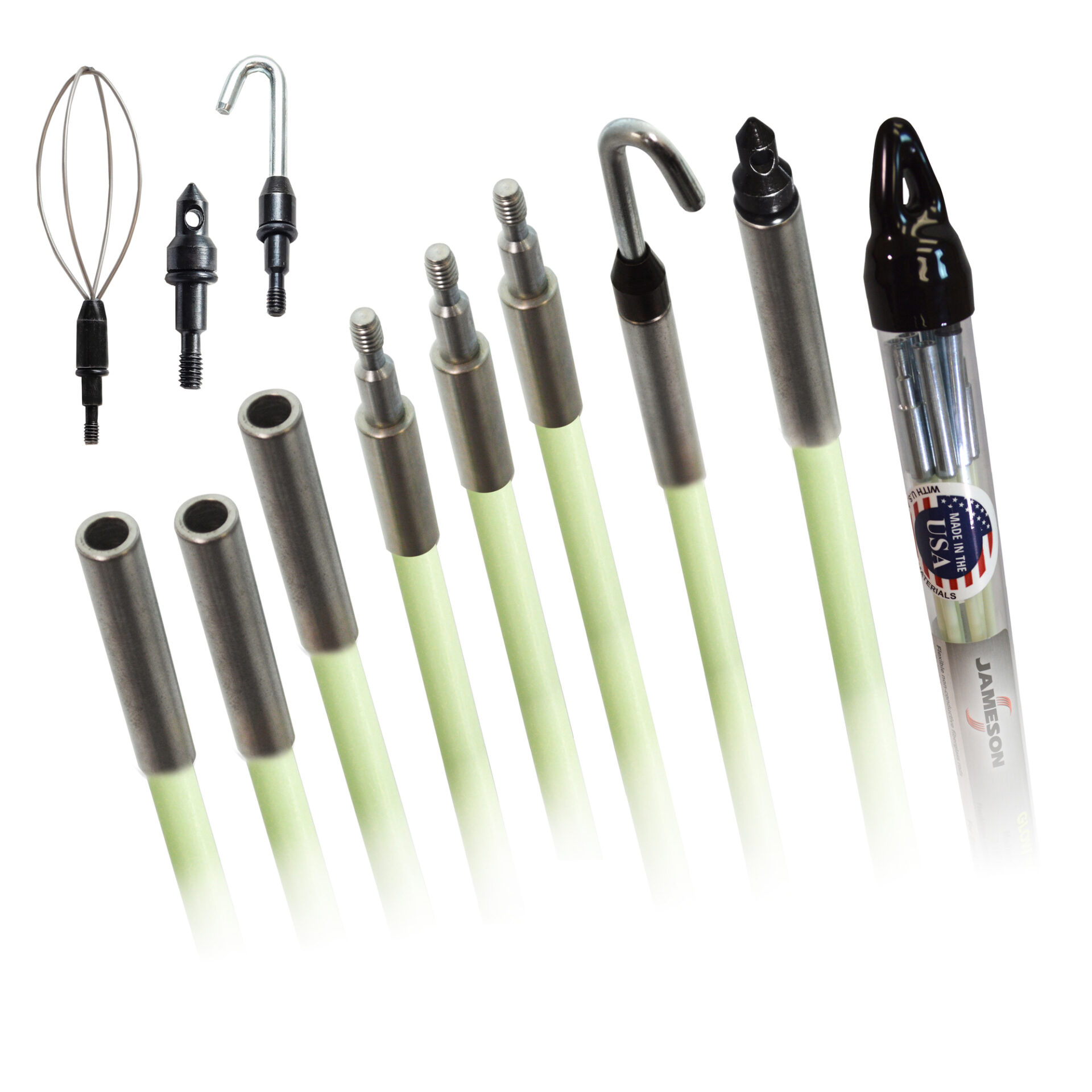 Jameson Installer's Fiberglass Glow Fish Rod 35 Foot Kit from Columbia Safety