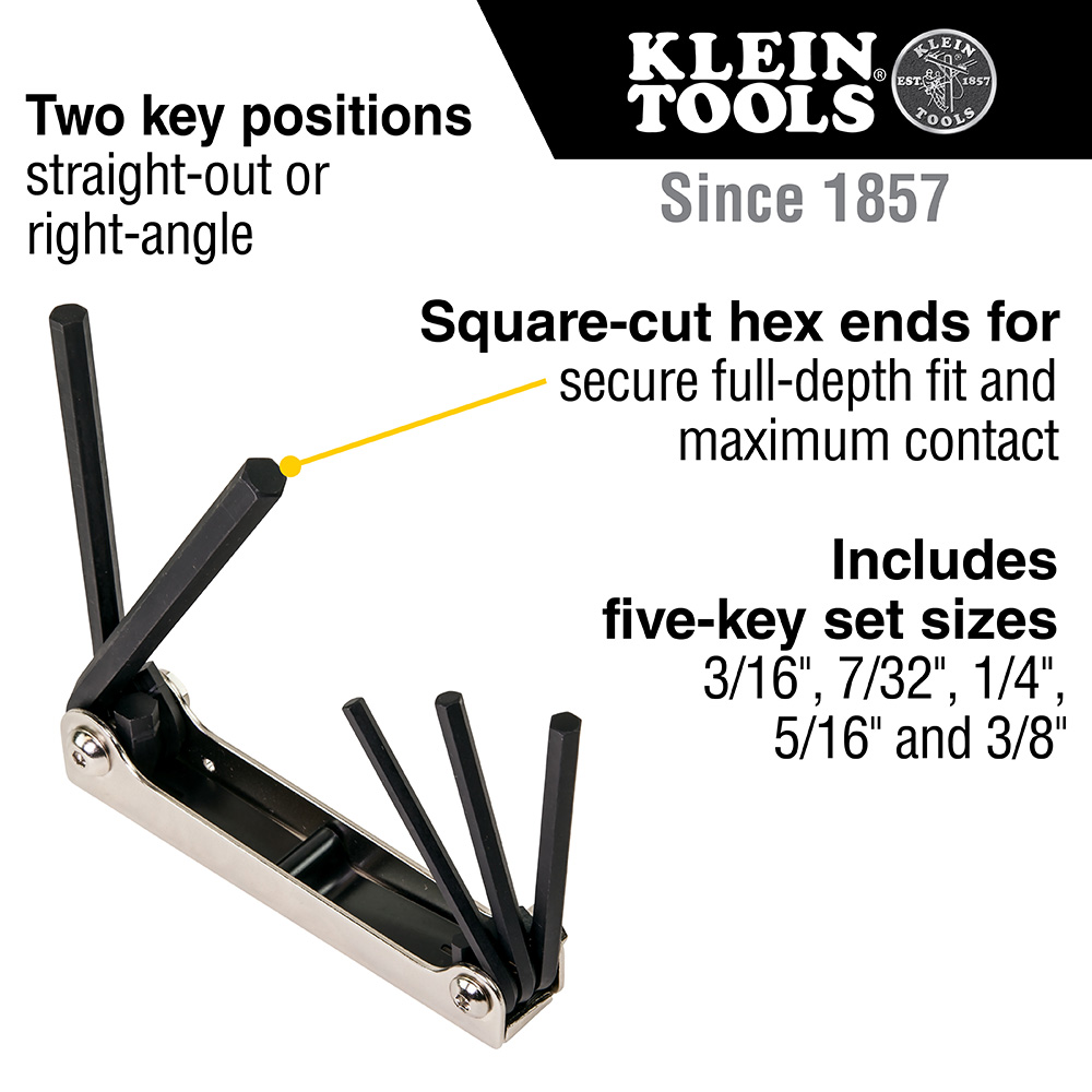 Klein Tools 5 Inch Folding Hex-Key Set from Columbia Safety