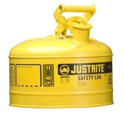 Justrite Type 1 Galvanized Steel Safety Can - 2.5 Gallon from Columbia Safety
