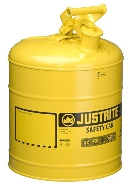 Justrite Type 1 Galvanized Steel Safety Can - 5 Gallon from Columbia Safety