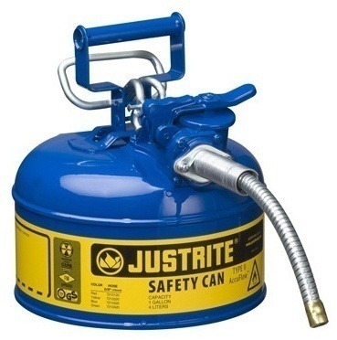 Justrite Type 2 AccuFlow Steel Safety Can 5/8 Inch - 1 Gal from Columbia Safety