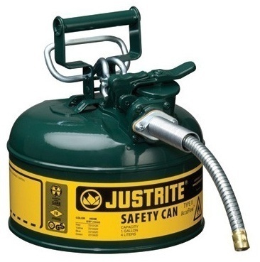 Justrite Type 2 AccuFlow Steel Safety Can 5/8 Inch - 1 Gal from Columbia Safety