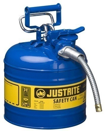 Justrite Type 2 AccuFlow Steel Safety Can 5/8 Inch Hose - 2 Gal from Columbia Safety
