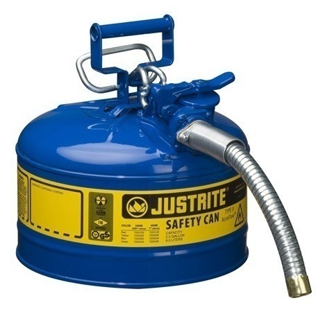 Justrite Type 2 AccuFlow Steel Safety Can 1 Inch Hose - 2.5 Gal from Columbia Safety