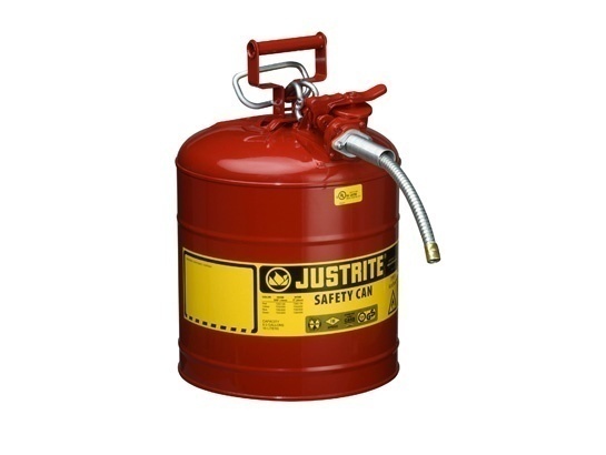 Justrite Type 2 AccuFlow Steel Safety Can 5/8 Inch Hose - 5 Gal from Columbia Safety