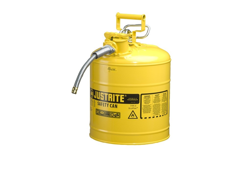 Justrite Type 2 AccuFlow Steel Safety Can 5/8 Inch Hose - 5 Gal from Columbia Safety