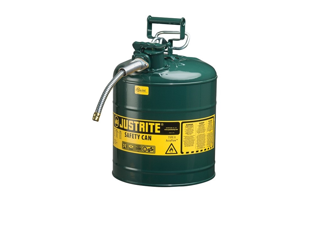 Justrite Type 2 AccuFlow Steel Safety Can 5/8 Inch Hose - 5 Gal from Columbia Safety