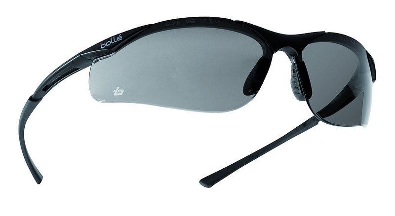 Bolle Contour Safety Glasses with Smoke Lens and Dark Gunmetal Frame from Columbia Safety