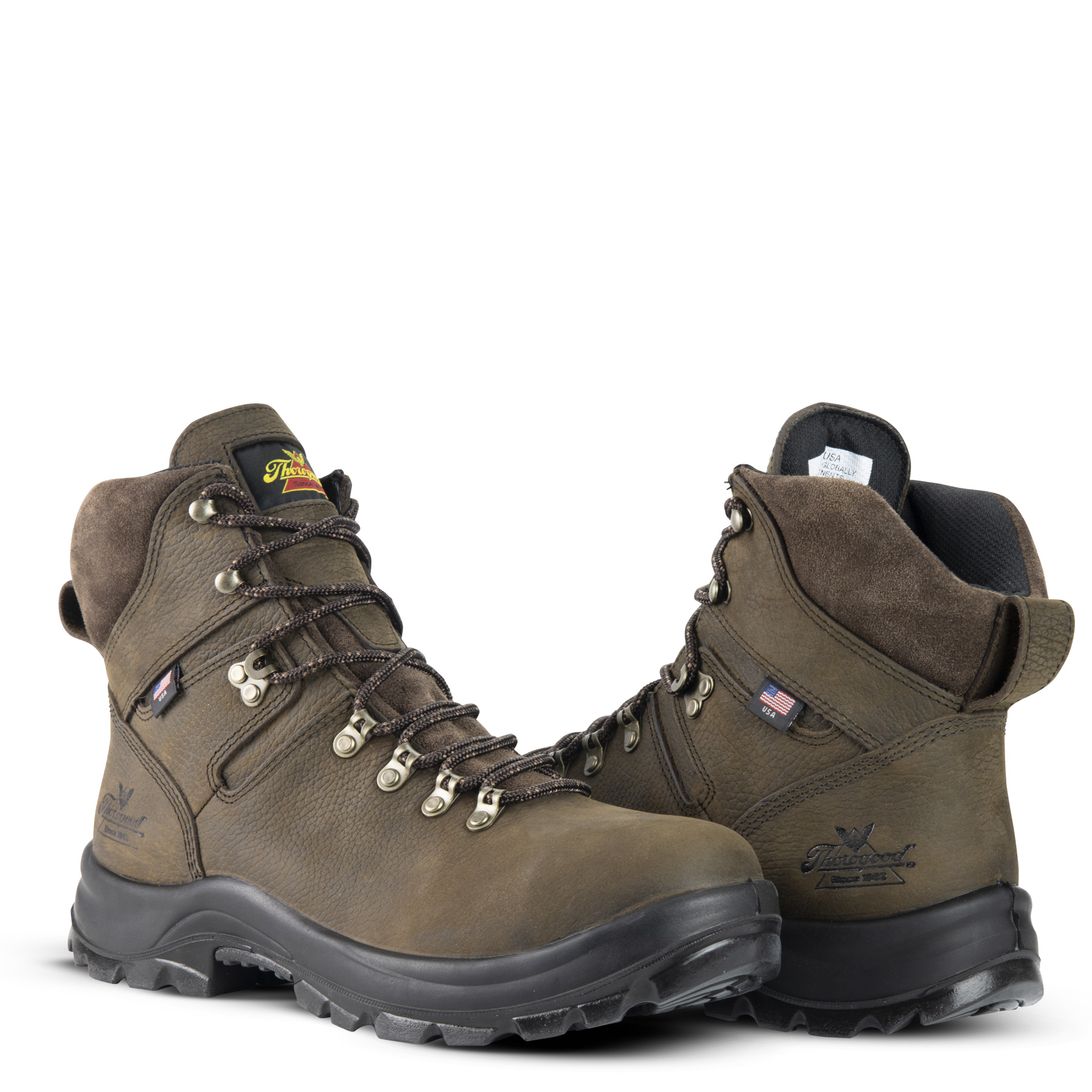 Thorogood American Union Series Waterproof 6 Inch Brown Steel Toe Work Boots from Columbia Safety