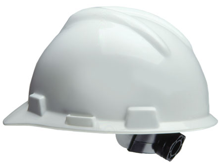 MSA V-Gard Protective Hard Cap w/Fas-Trac Ratchet Suspension-White from Columbia Safety