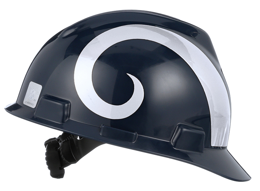 NFL Licensed V-Gard Helmets with 1-Touch Suspension - Los Angeles Rams from Columbia Safety