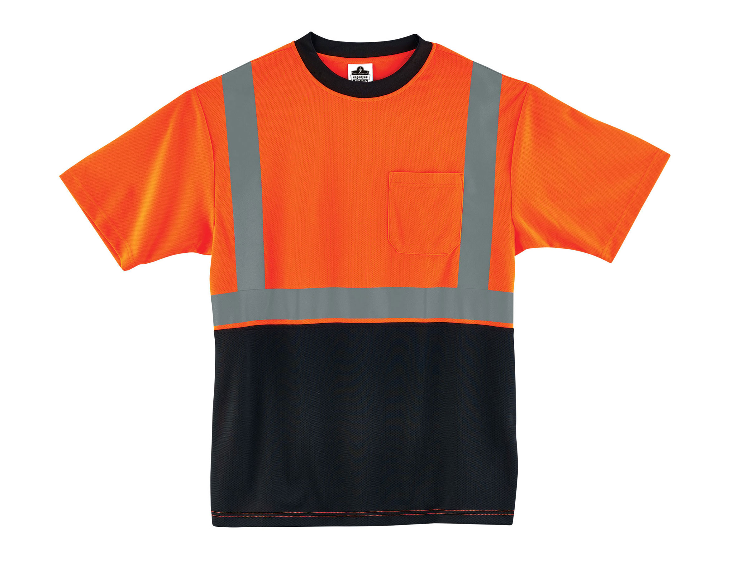 Ergodyne 8289BK GloWear Orange Class 2 Black Front T-Shirt from Columbia Safety