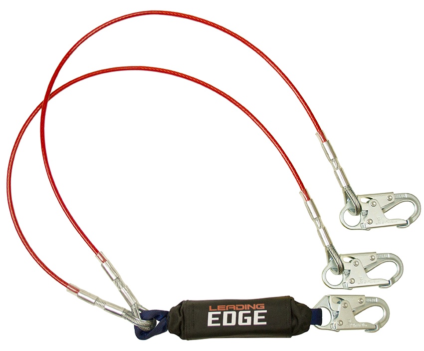FallTech 8354LEY Leading Edge Restraint Twin Leg Lanyard with Snap Hooks from Columbia Safety