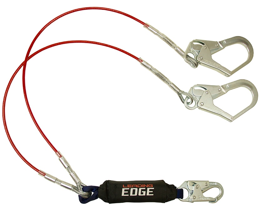 FallTech Leading Edge Restraint Twin Leg Lanyard with Rebar Hooks from Columbia Safety
