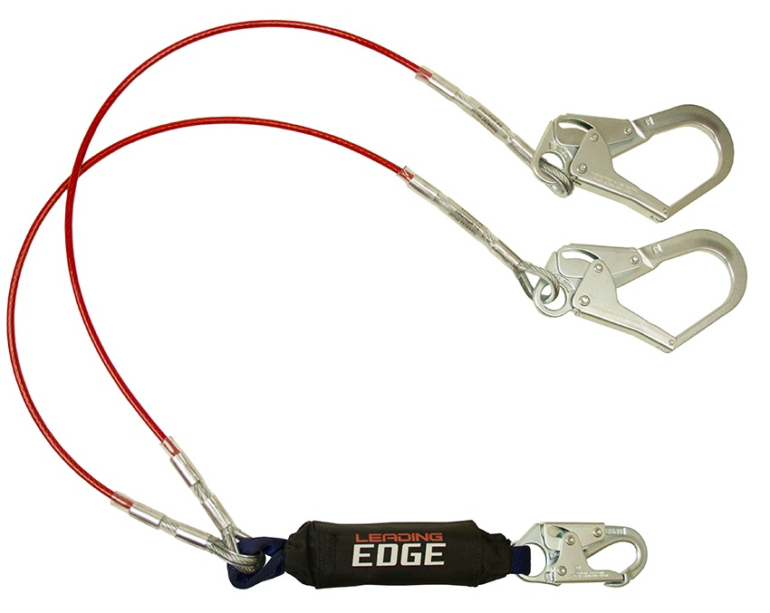 FallTech Leading Edge Twin Leg Lanyard with Rebar Hooks from Columbia Safety