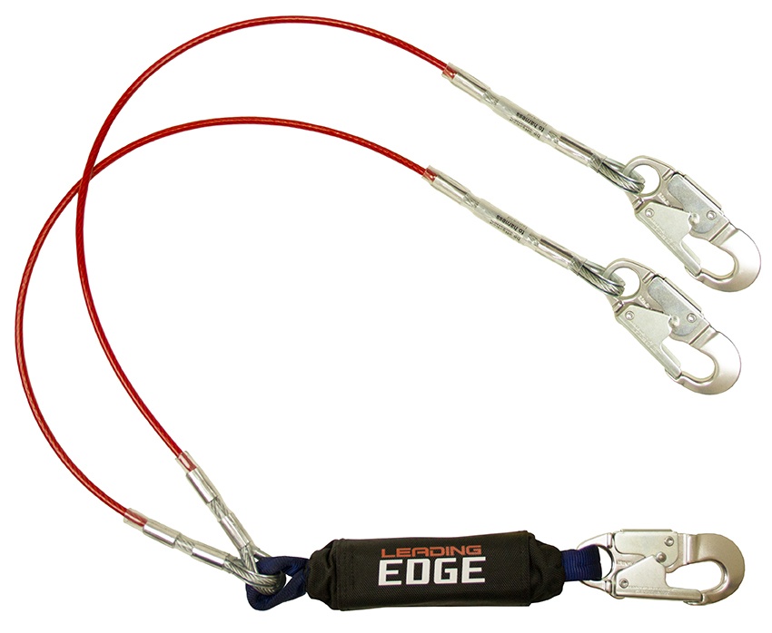 FallTech 8354LEYA Leading Edge Restraint Twin Leg Lanyard with Aluminum Snap Hooks from Columbia Safety