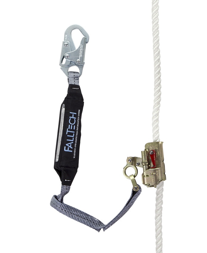 FallTech 8355 Hinged Self-Tracking Rope Grab with Integral 3' ClearPack from Columbia Safety