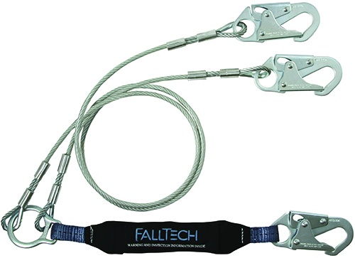 FallTech 8357Y ViewPack Vinyl-Coated Cable Lanyard With Steel Hooks from Columbia Safety