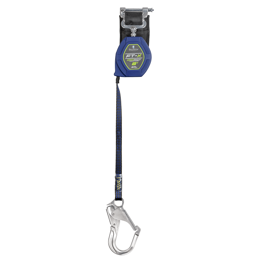 FallTech FT-X EdgeCore 8 Foot Class 2 Leading Edge Personal SRL w/ Aluminum Rebar Hooks from Columbia Safety