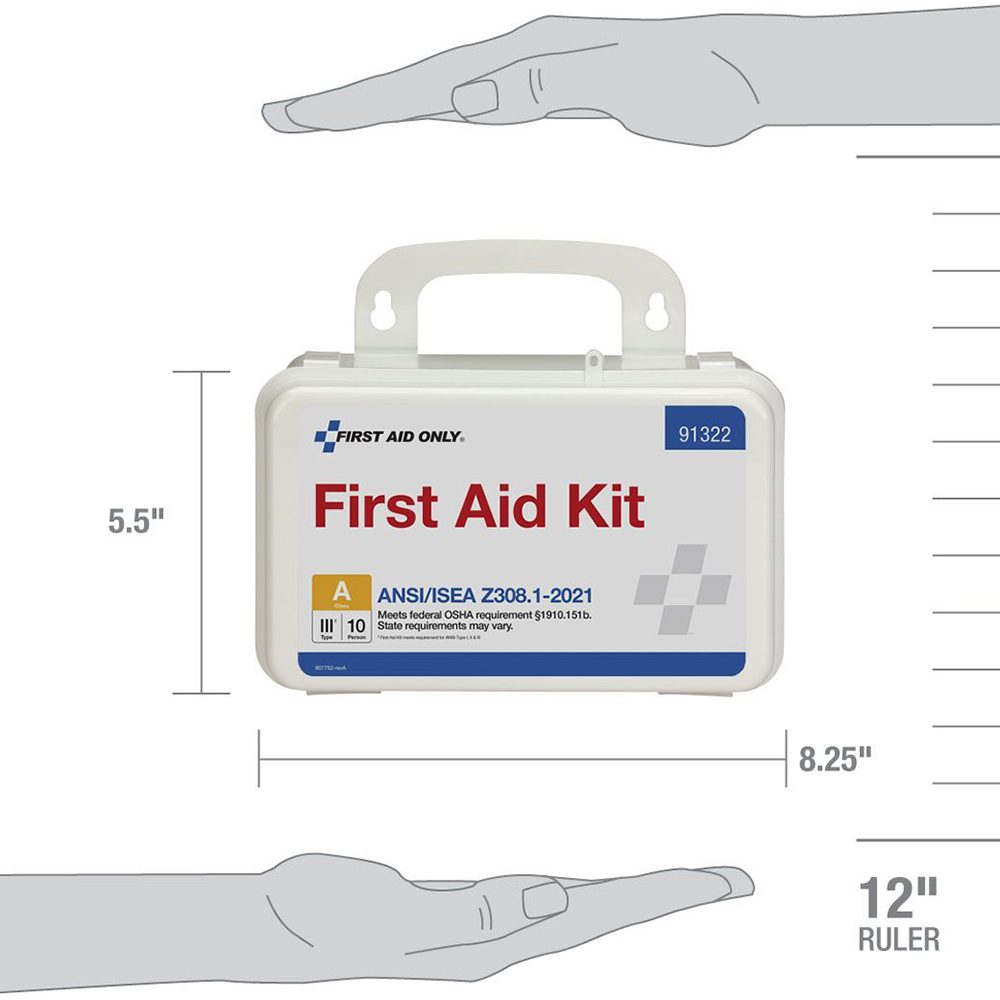First Aid Only ANSI A 10 Person Plastic ANSI 2021 Compliant First Aid Kit from Columbia Safety