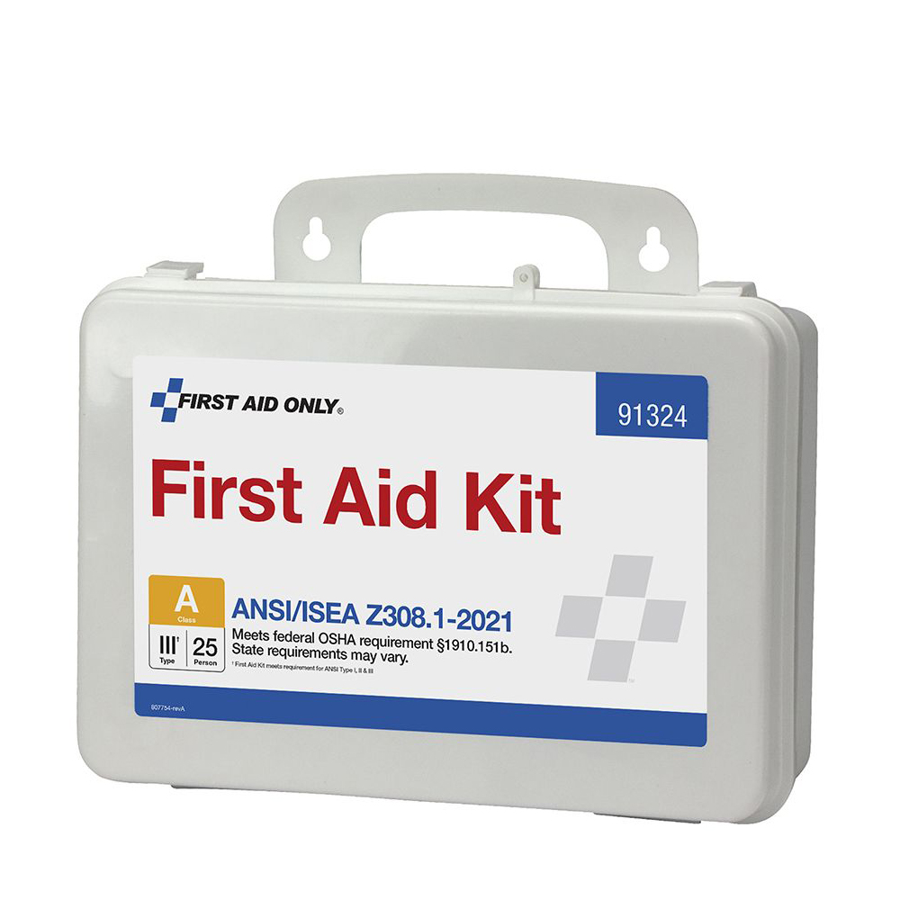 First Aid Only ANSI A 25 Person Plastic ANSI 2021 Compliant First Aid Kit from Columbia Safety