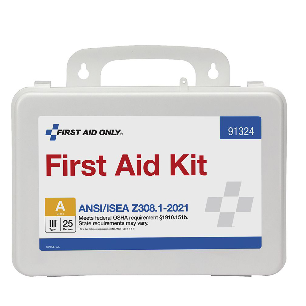 First Aid Only ANSI A 25 Person Plastic ANSI 2021 Compliant First Aid Kit from Columbia Safety