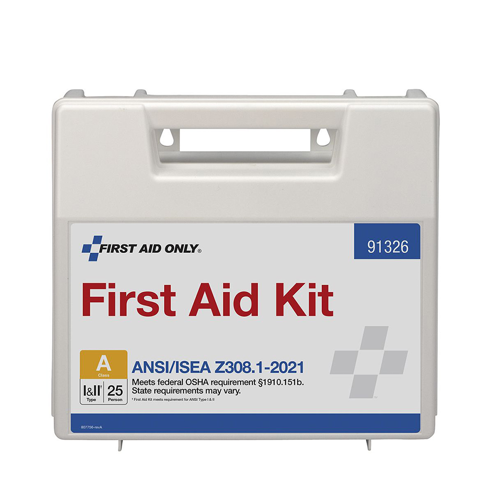 First Aid Only ANSI A 25 Person Plastic ANSI 2021 Compliant First Aid Kit With Dividers from Columbia Safety