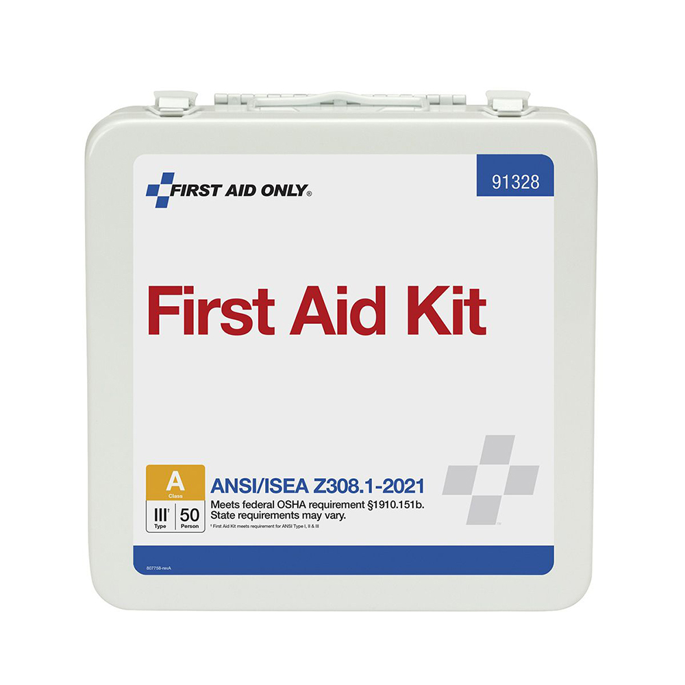 First Aid Only ANSI A 50 Person Metal ANSI 2021 Compliant First Aid Kit from Columbia Safety