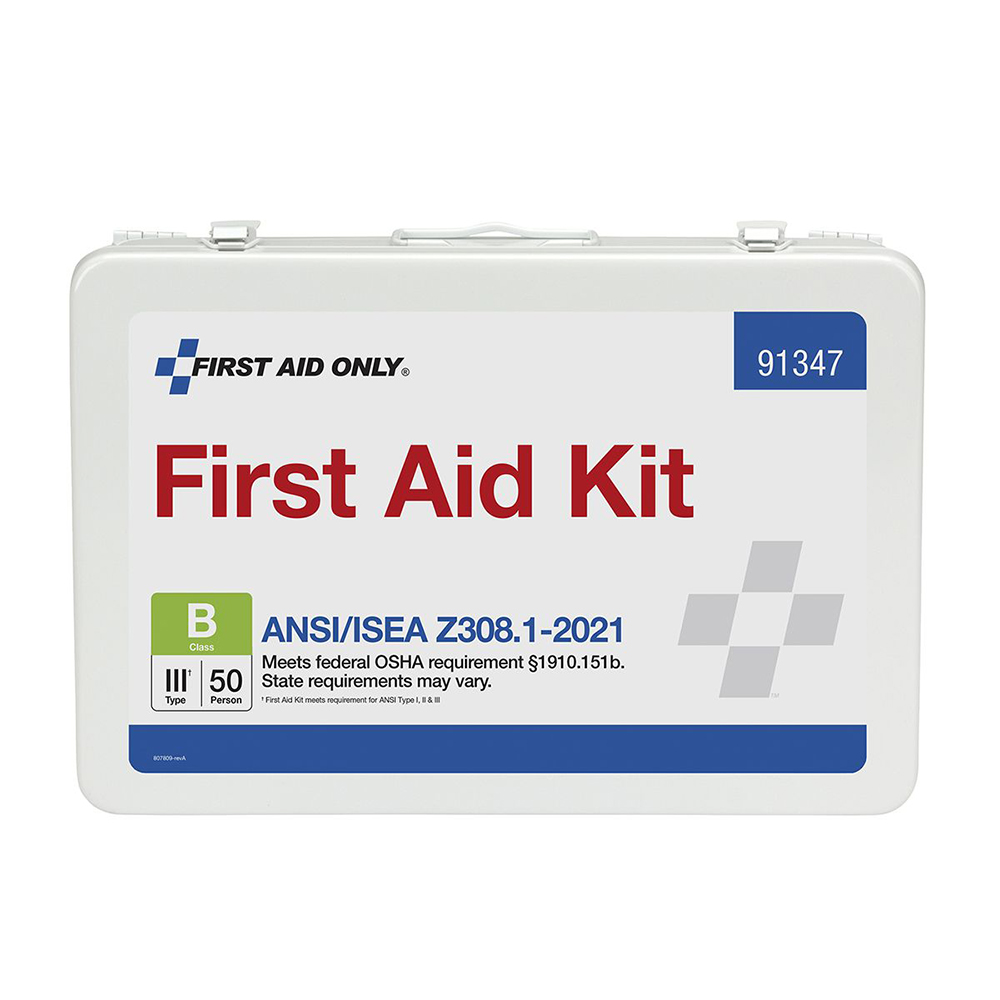 First Aid Only ANSI B 50 Person Metal ANSI 2021 Compliant First Aid Kit from Columbia Safety