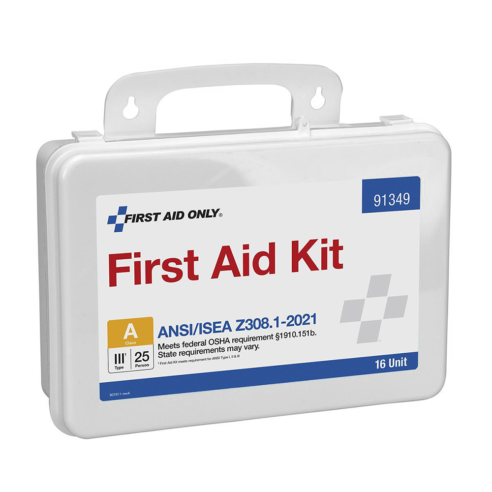 First Aid Only ANSI A 25 Person 16 Unit Plastic ANSI 2021 Compliant First Aid KitFirst Aid Only ANSI A 25 Person 16 Unit Plastic ANSI 2021 Compliant First Aid Kit from Columbia Safety