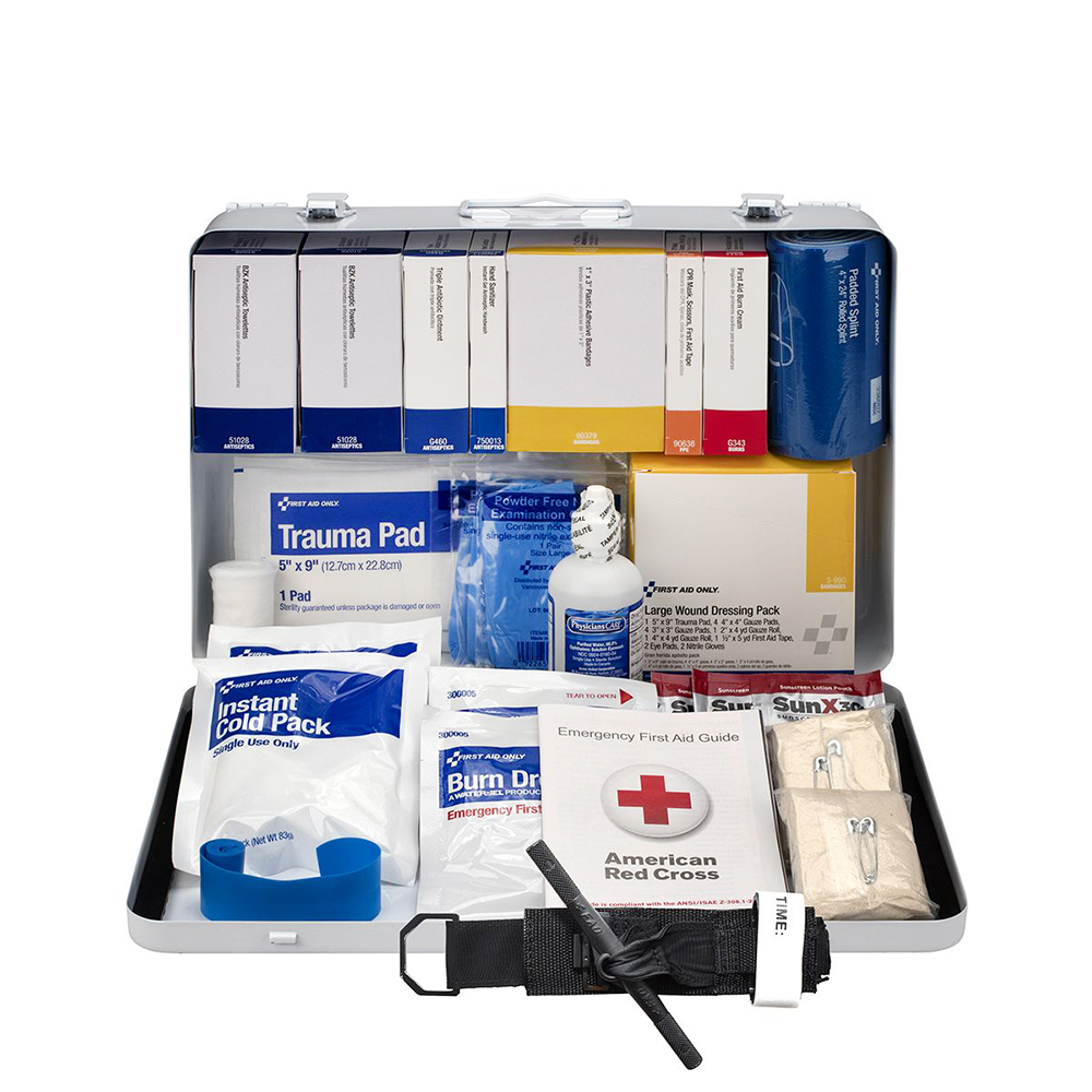 First Aid Only ANSI B 50 Person Contractor Metal ANSI 2021 Compliant First Aid Kit from Columbia Safety