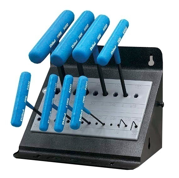 Wright Tool 9E64611, 10 Piece Metric Vinyl Grip T-Handle Set in Metal Stand from Columbia Safety