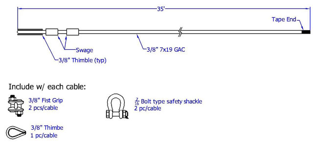 Safe Approach 35 Foot Exterior Cable Assembly from Columbia Safety