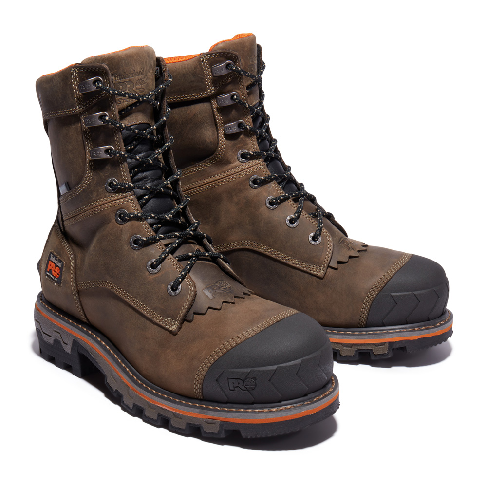 Timberland Men's Boondock HD Logger Composite Toe Waterproof Work Boots from Columbia Safety