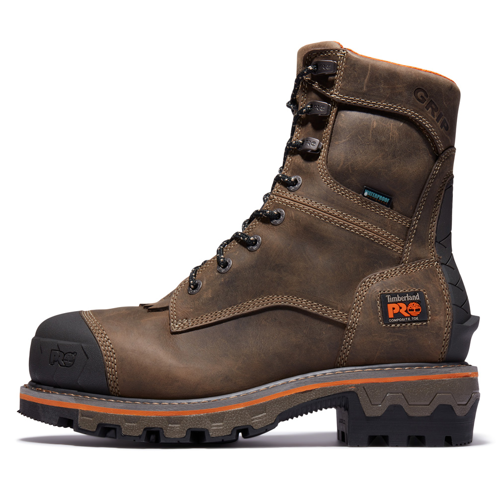 Timberland Men's Boondock HD Logger Composite Toe Waterproof Work Boots from Columbia Safety