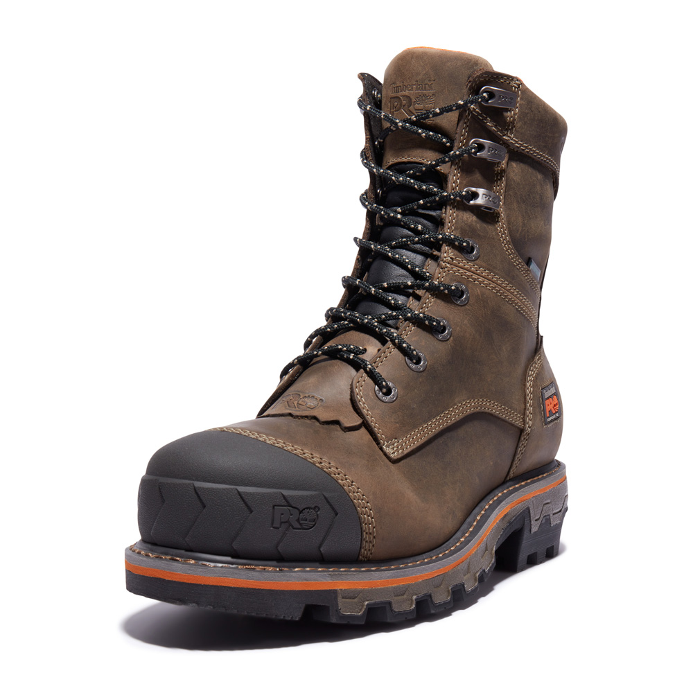 Timberland Men's Boondock HD Logger Composite Toe Waterproof Work Boots from Columbia Safety