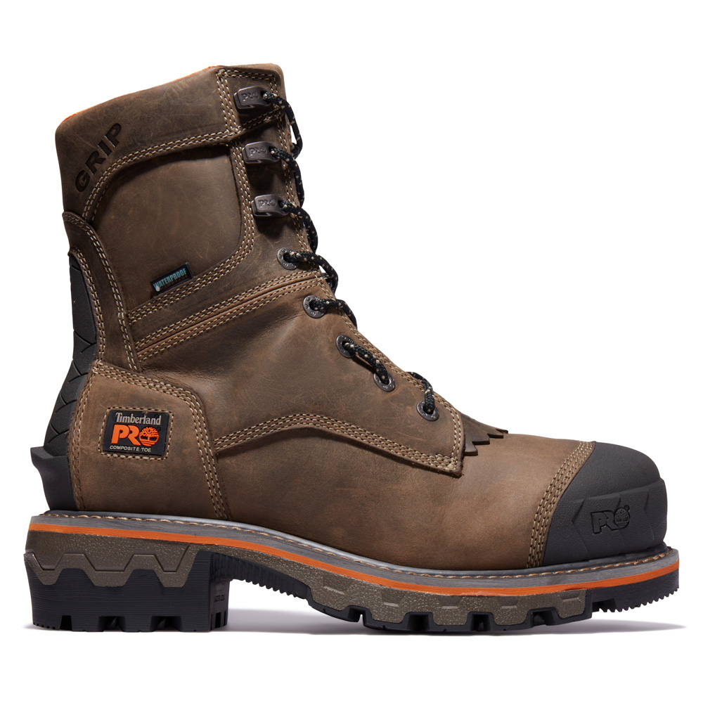 Timberland Men's Boondock HD Logger Composite Toe Waterproof Work Boots from Columbia Safety