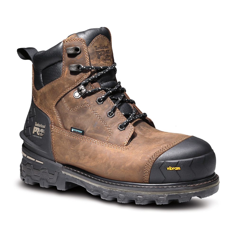 Timberland Men's Boondock HD 6 Inch Composite Toe Waterproof Work Boots from Columbia Safety