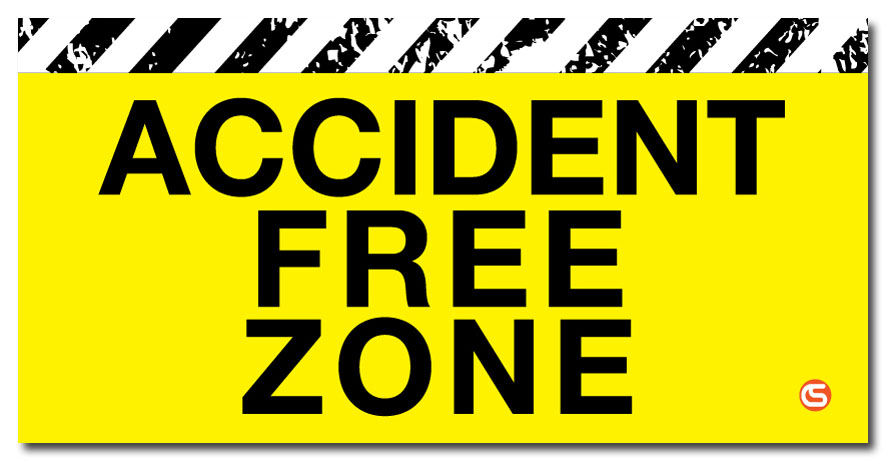 'Accident Free Zone' Motivational Workplace Banner from Columbia Safety