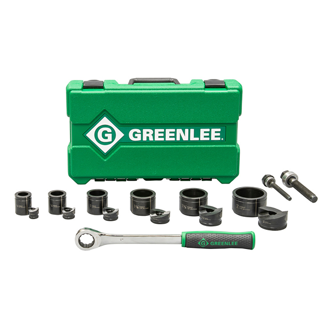 Greenlee 1/2 Inch to 2 Inch Knockout Kit with Ratchet and SlugBuster from Columbia Safety