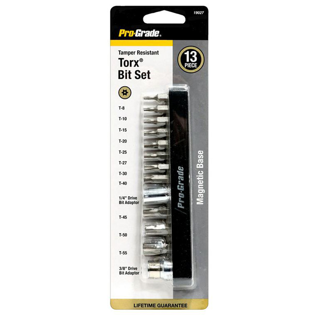 Allied International 13 Piece Tamper Proof TORX Bit Set from Columbia Safety