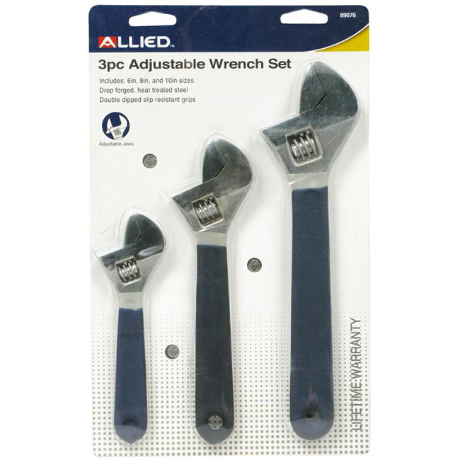 Allied International 3 Piece Adjustable Wrench Set from Columbia Safety