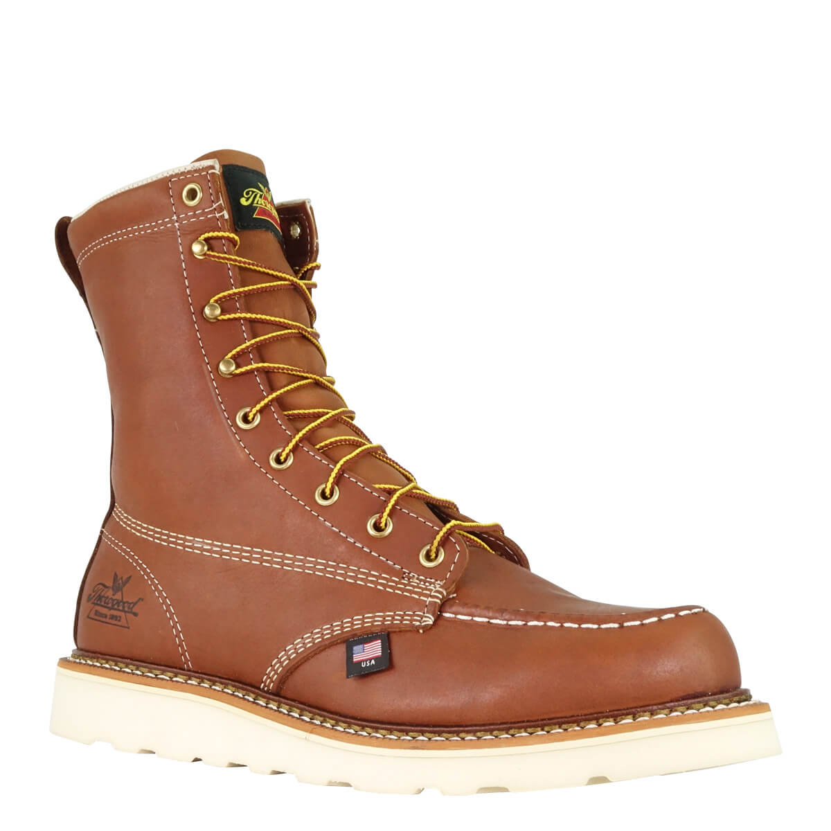 Thorogood American Heritage 8 Inch Tobacco MAXWear Wedge Moc Toe Boots from Columbia Safety