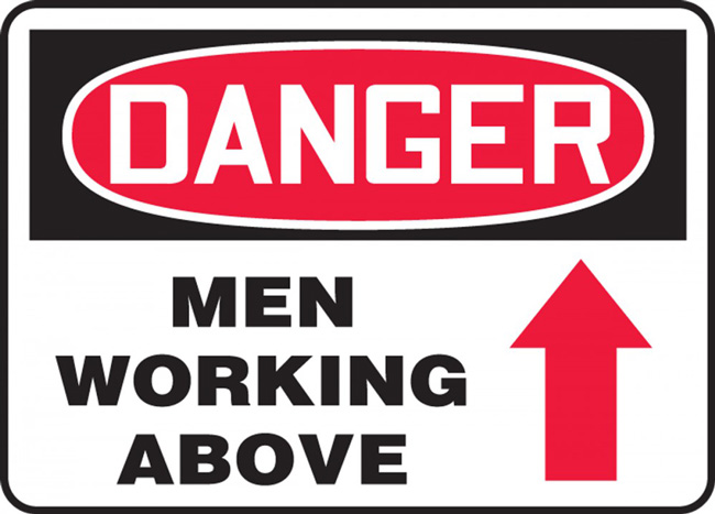 Accuform OSHA Danger Safety Sign: Men Working Above | MEQM061VP from Columbia Safety