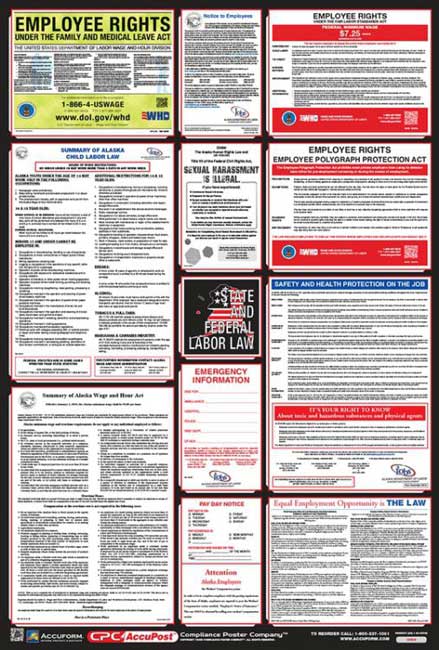 Accuform OSHA Safety Poster: Combination State, Federal & OSHA Labor Law Poster from Columbia Safety